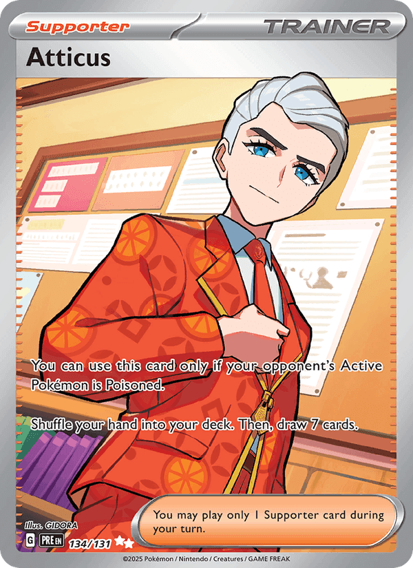 Atticus, card 134 from Prismatic Evolutions