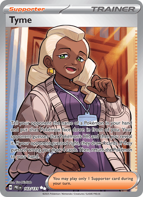 Tyme, card 143 from Prismatic Evolutions