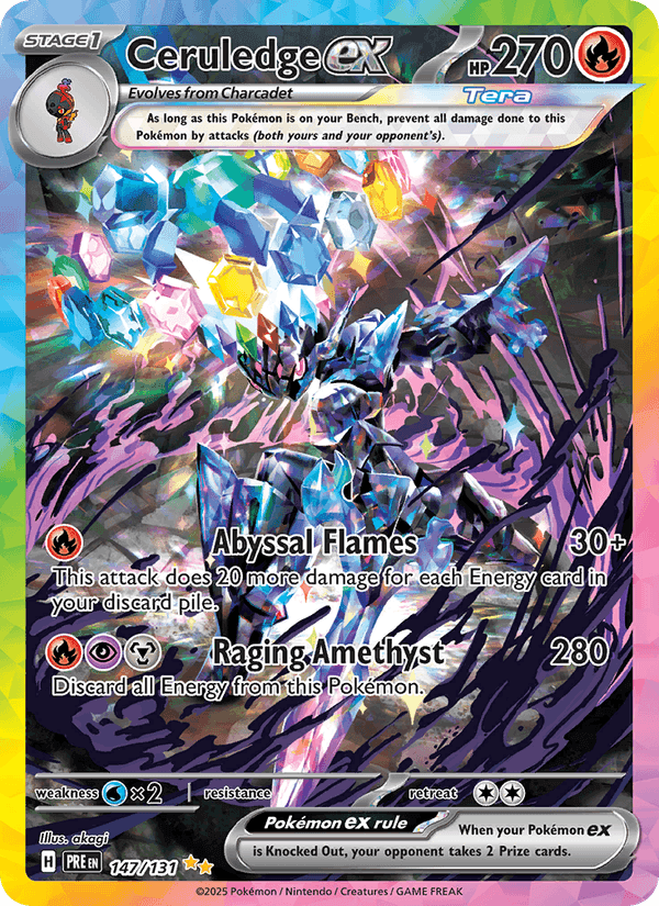 Prismatic Evolutions の 147 番、Ceruledge ex