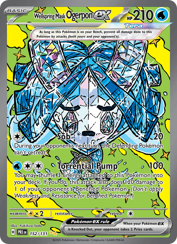 Prismatic Evolutions の 152 番、Wellspring Mask Ogerpon ex