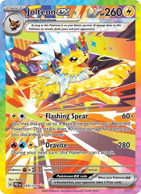 Jolteon ex, carte 153 de Prismatic Evolutions