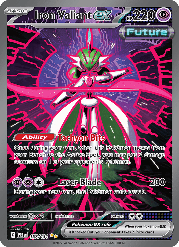 Prismatic Evolutions の 157 番、Iron Valiant ex