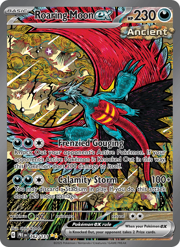 Roaring Moon ex, card 162 from Prismatic Evolutions