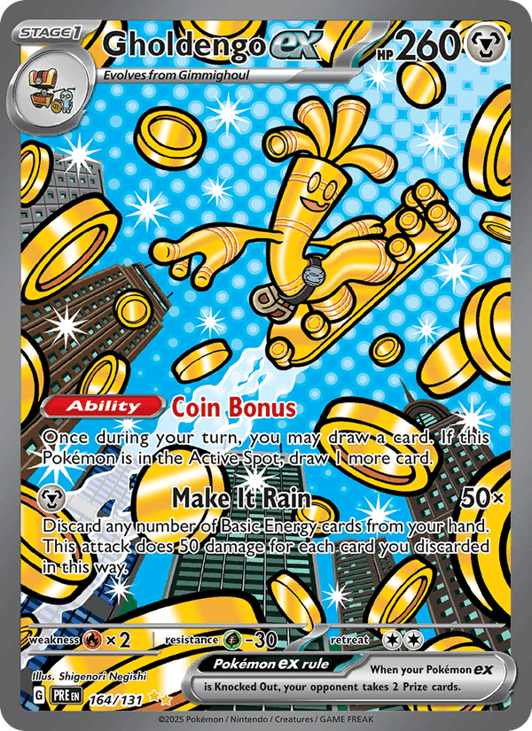 Gholdengo ex, card 164 from Prismatic Evolutions