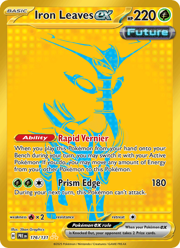 Iron Leaves ex, card 176 from Prismatic Evolutions