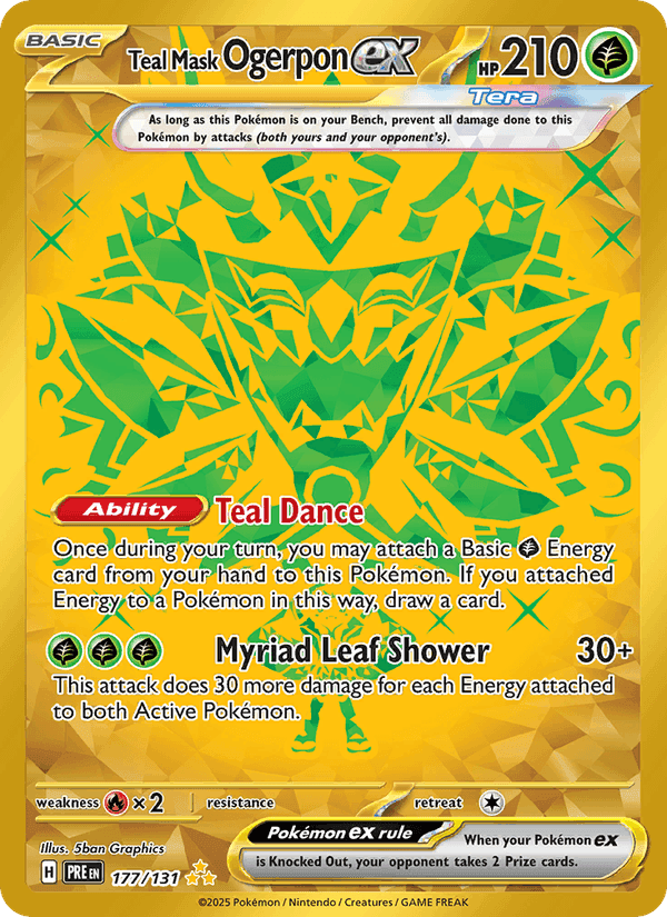 Teal Mask Ogerpon ex, card 177 from Prismatic Evolutions