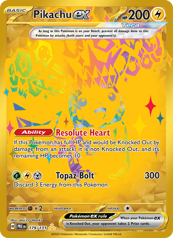 Pikachu ex, card 179 from Prismatic Evolutions
