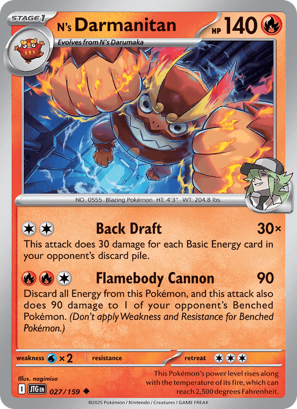 N's Darmanitan, card 027 from Journey Together