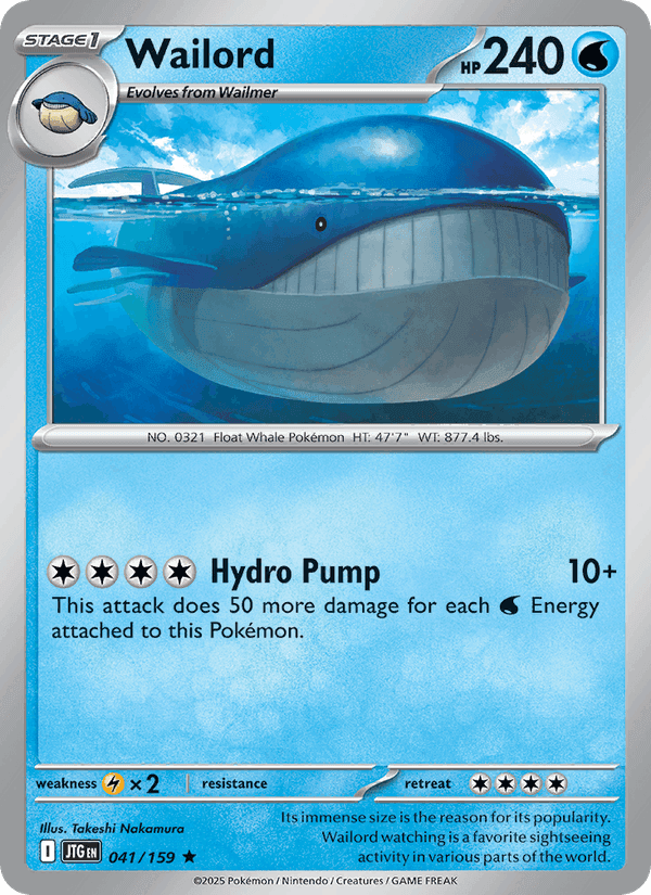 Wailord, card 041 from Journey Together
