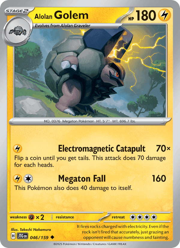 Alolan Golem, card 046 from Journey Together