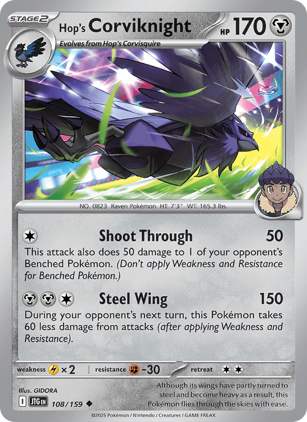 Hop's Corviknight, card 108 from Journey Together