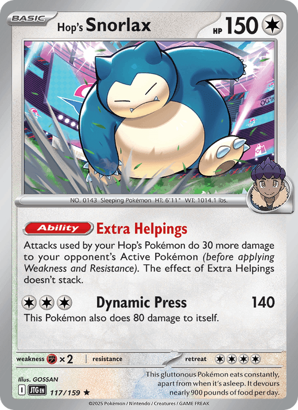 Hop's Snorlax, card 117 from Journey Together
