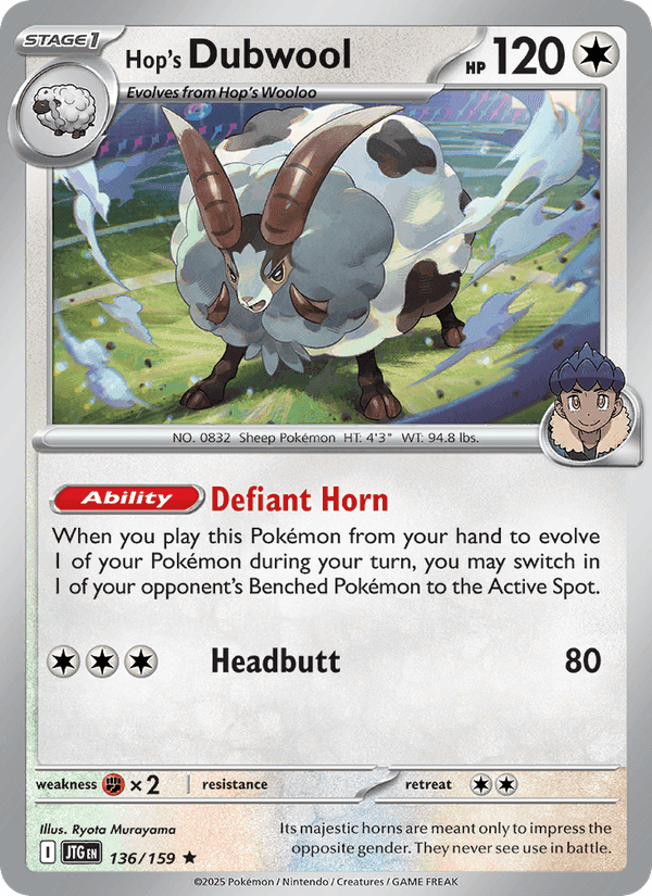 Hop's Dubwool, card 136 from Journey Together