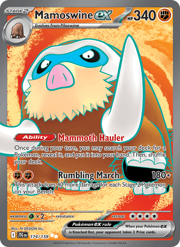Mamoswine ex, card 174 from Journey Together