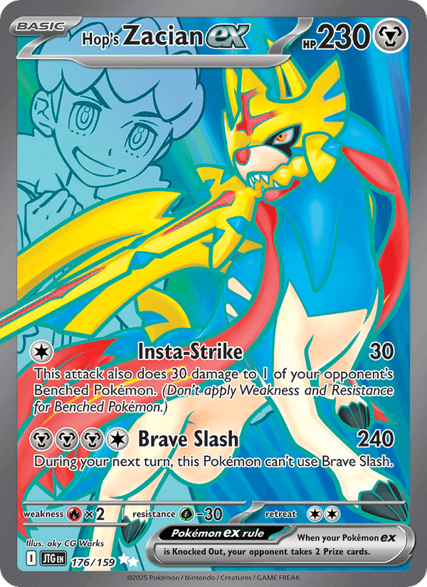 Hop's Zacian ex, card 176 from Journey Together