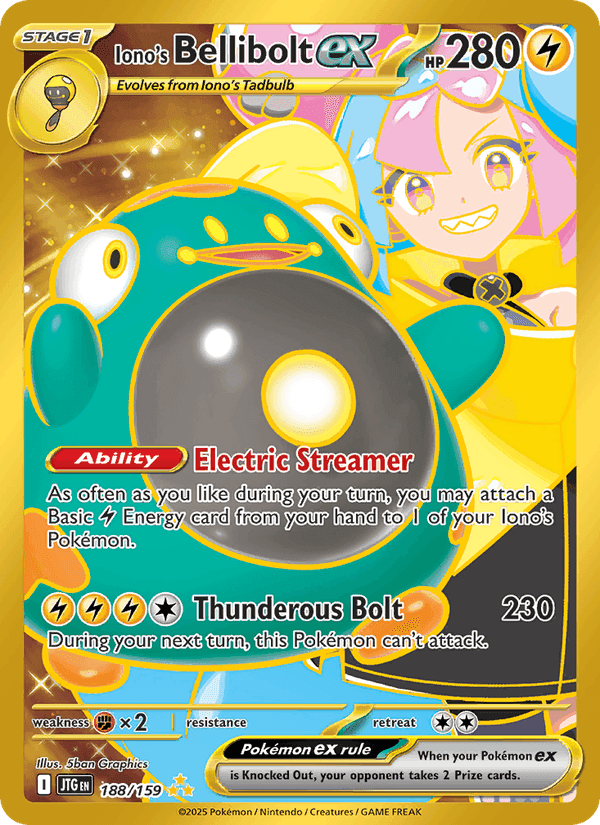 Iono's Bellibolt ex, card 188 from Journey Together
