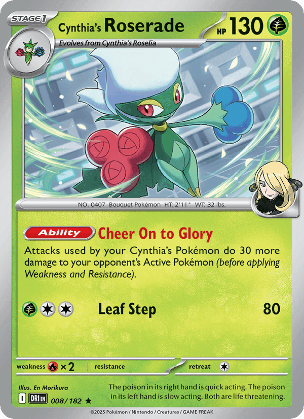 Cynthia's Roserade, carte 008 de Destined Rivals