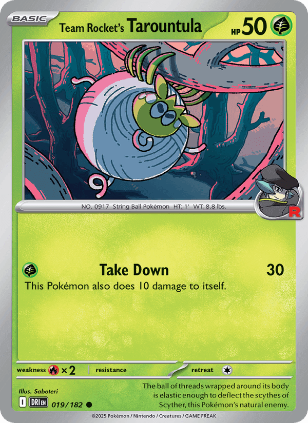 Team Rocket's Tarountula, carte 019 de Destined Rivals