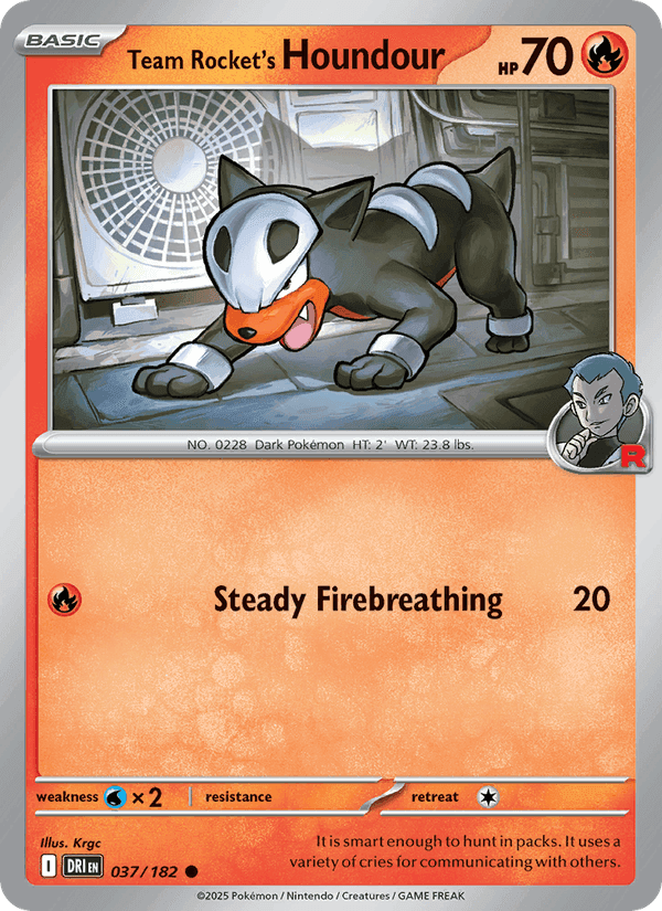 Team Rocket's Houndour, card 037 from Destined Rivals