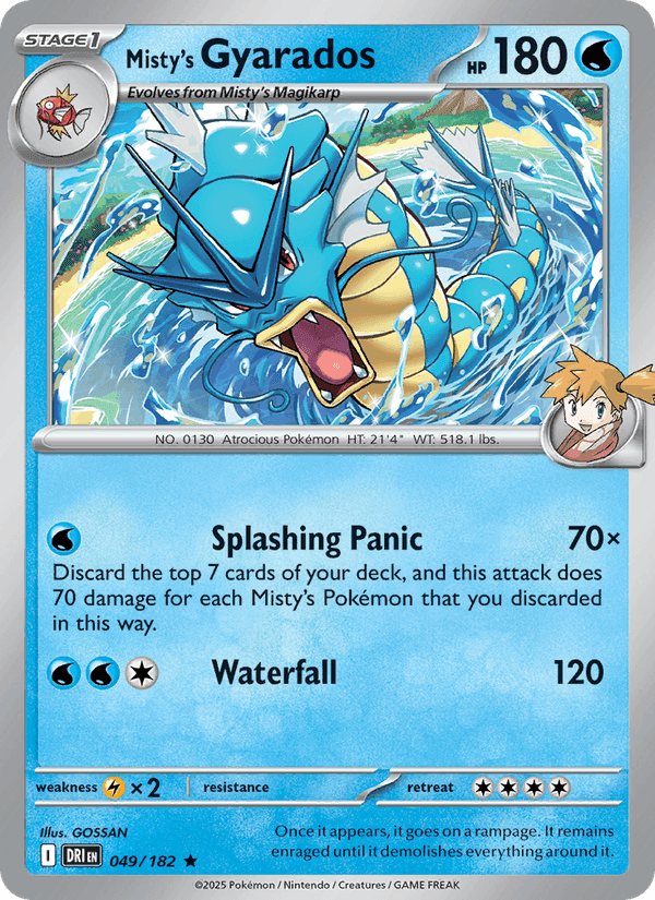 Misty's Gyarados, card 049 from Destined Rivals