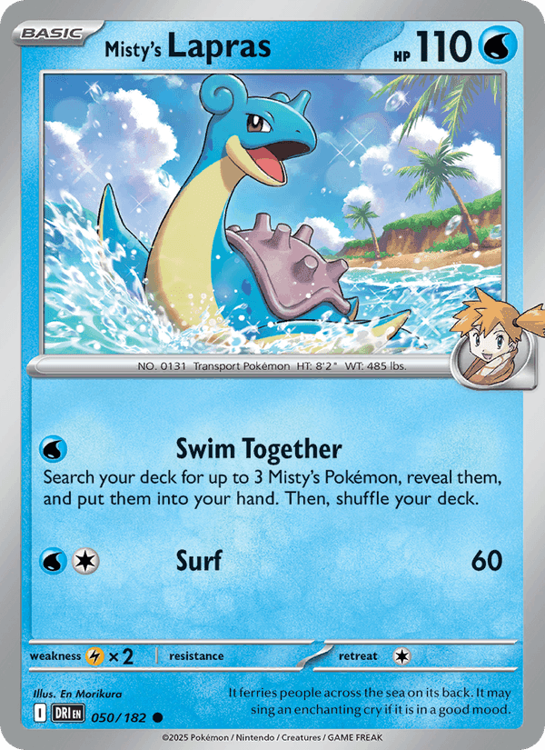 Misty's Lapras, card 050 from Destined Rivals