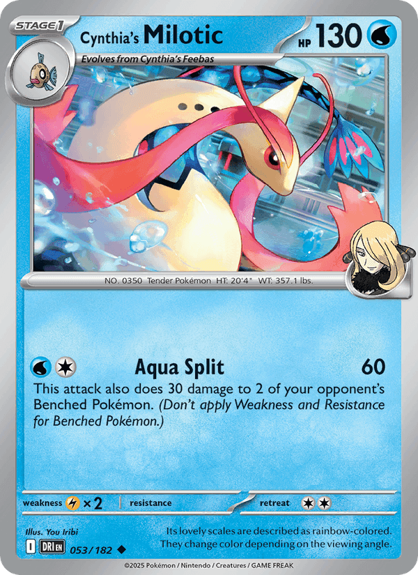 Cynthia's Milotic, card 053 from Destined Rivals