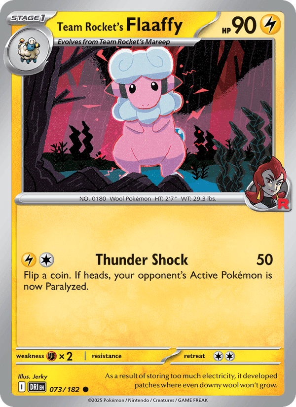 Team Rocket's Flaaffy, card 073 from Destined Rivals
