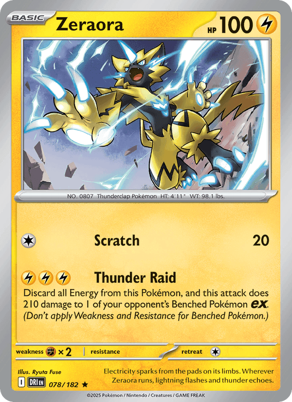 Zeraora, card 078 from Destined Rivals