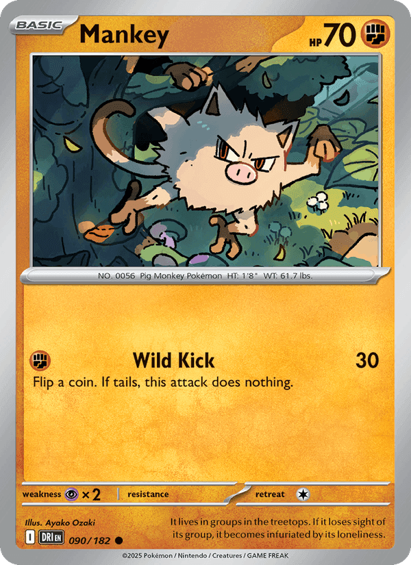 Mankey, carta 090 di Destined Rivals