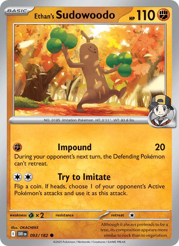 Ethan's Sudowoodo, card 093 from Destined Rivals