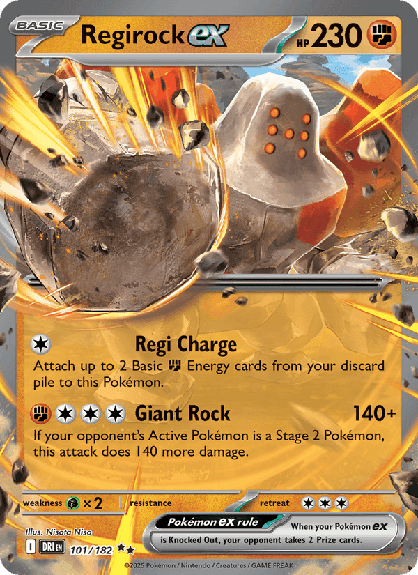 Regirock ex, card 101 from Destined Rivals