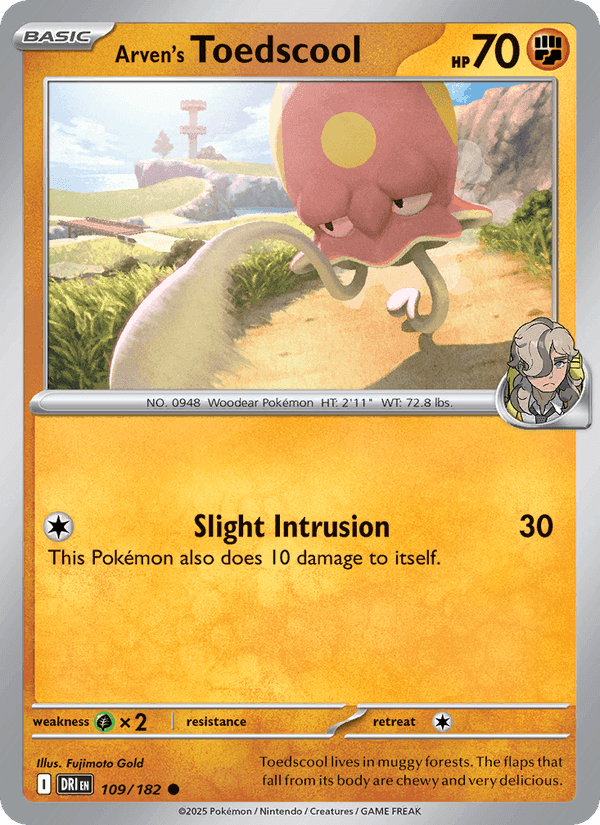 Arven's Toedscool, card 109 from Destined Rivals