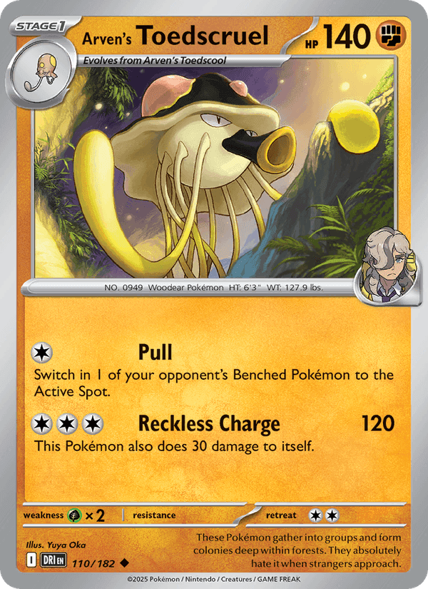 Arven's Toedscruel, card 110 from Destined Rivals