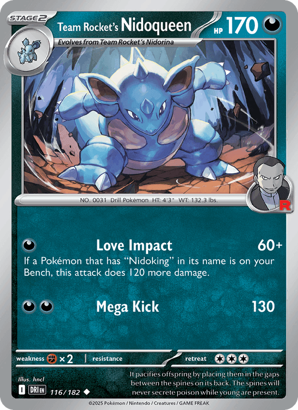 Team Rocket's Nidoqueen, card 116 from Destined Rivals