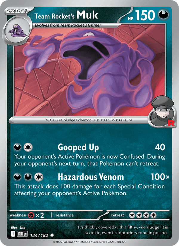 Team Rocket's Muk, card 124 from Destined Rivals