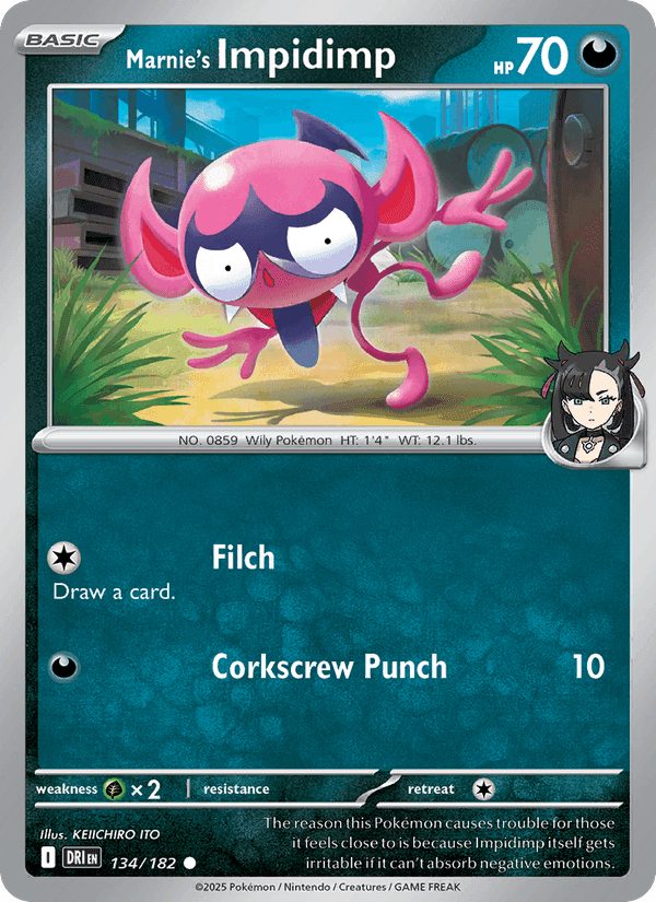 Marnie's Impidimp, card 134 from Destined Rivals