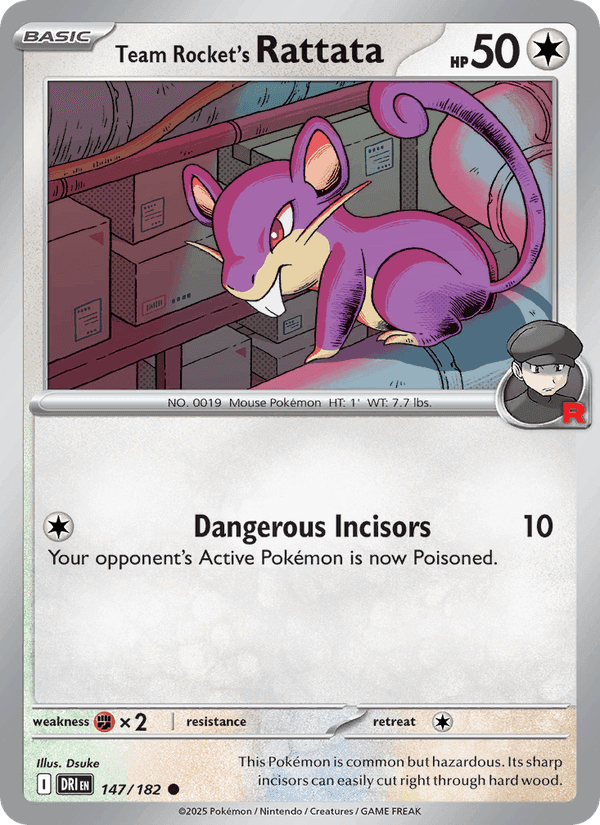 Team Rocket's Rattata, card 147 from Destined Rivals