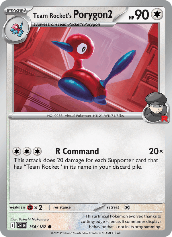 Team Rocket's Porygon2, card 154 from Destined Rivals