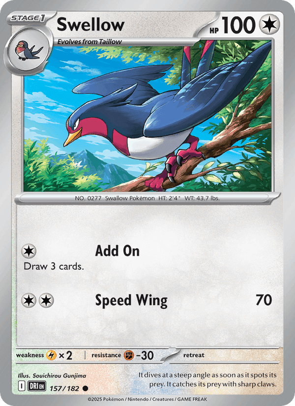 Swellow, card 157 from Destined Rivals