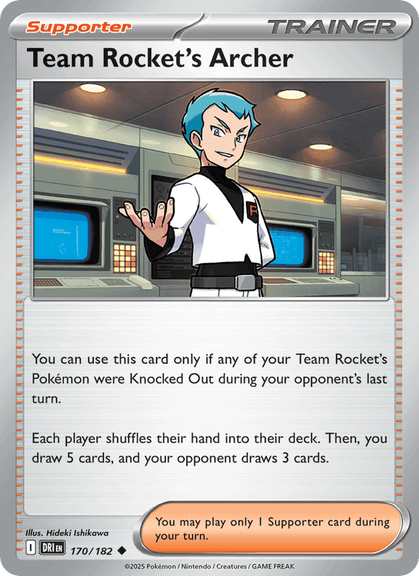Team Rocket's Archer, card 170 from Destined Rivals