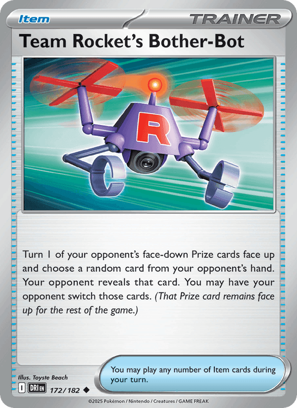 Team Rocket's Bother-Bot, card 172 from Destined Rivals