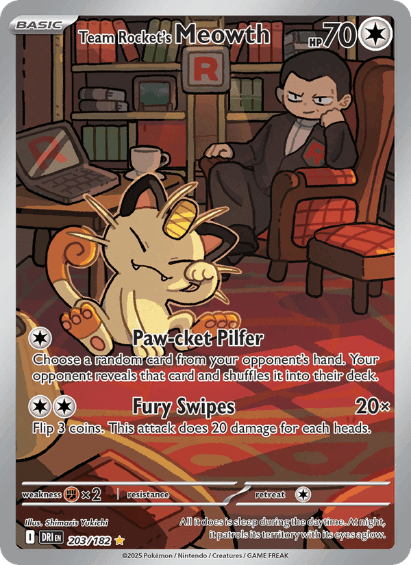 Team Rocket's Meowth, carte 203 de Destined Rivals
