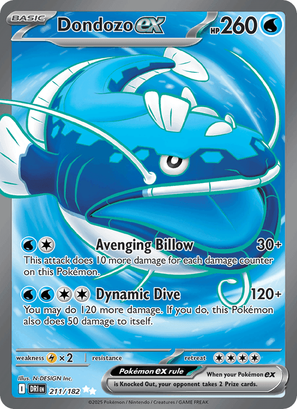 Dondozo ex, card 211 from Destined Rivals