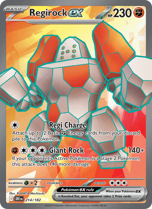 Regirock ex, card 214 from Destined Rivals