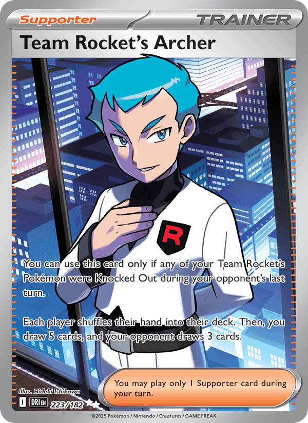 Team Rocket's Archer, card 223 from Destined Rivals