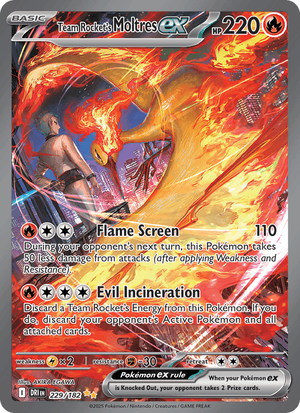 Team Rocket's Moltres ex, card 229 from Destined Rivals