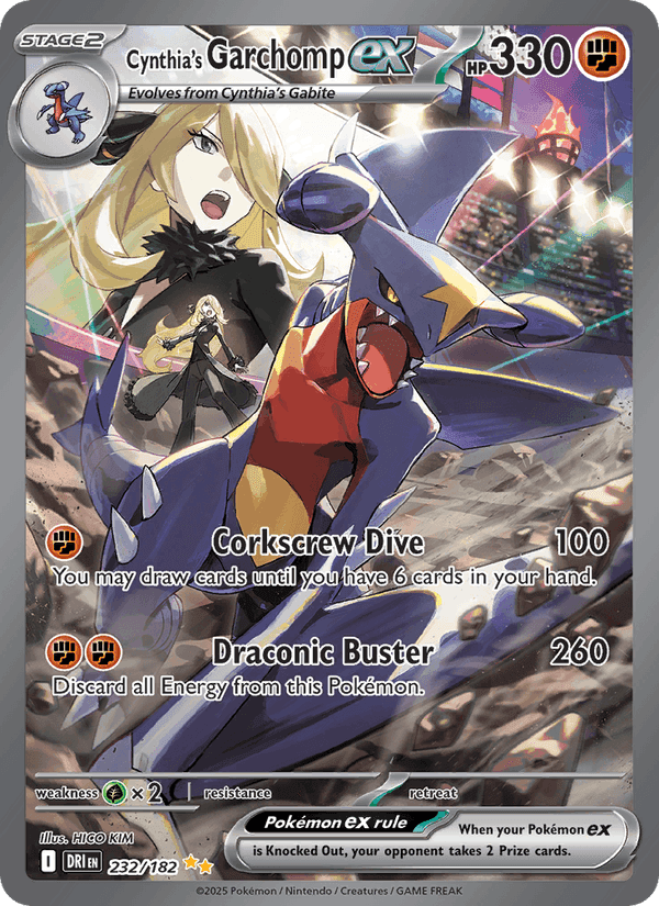 Cynthia's Garchomp ex, card 232 from Destined Rivals