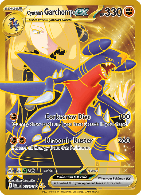 Cynthia's Garchomp ex, card 241 from Destined Rivals