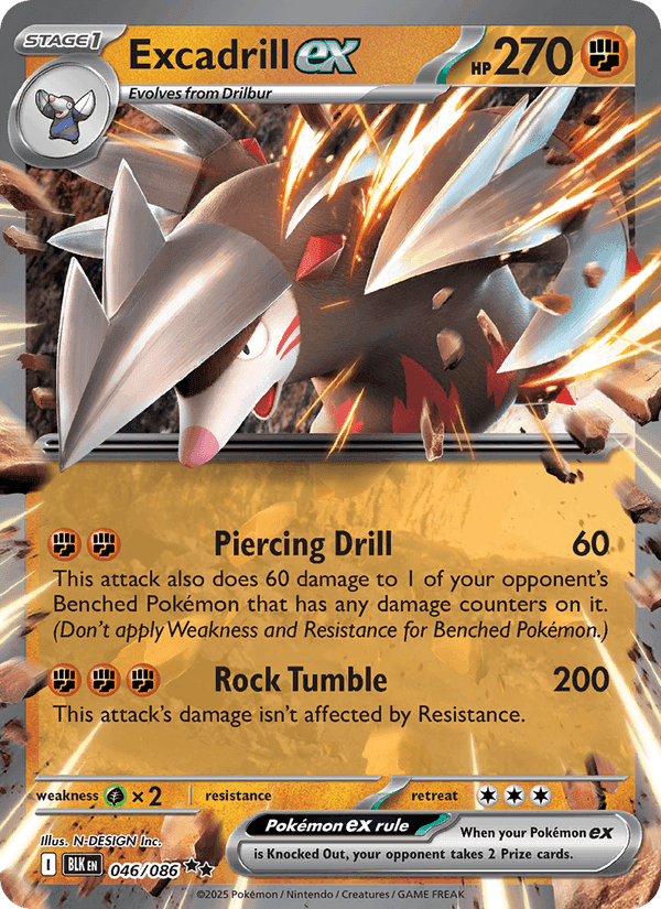 Excadrill ex, card 046 from Black Bolt