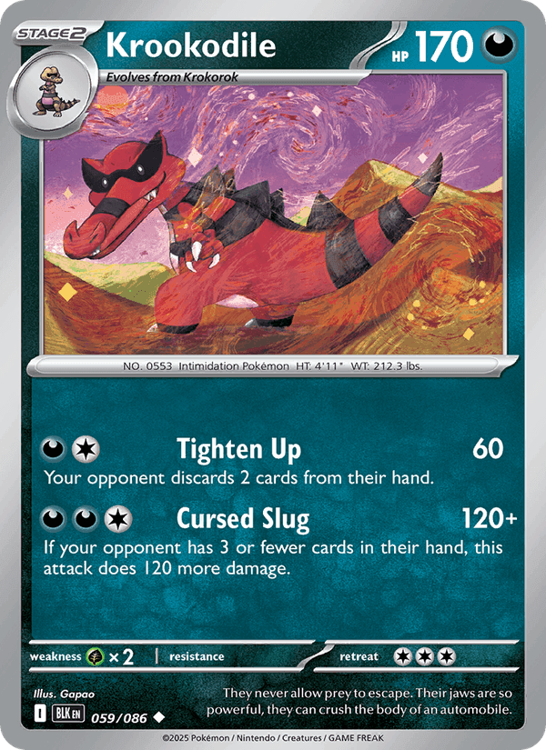 Krookodile, card 059 from Black Bolt